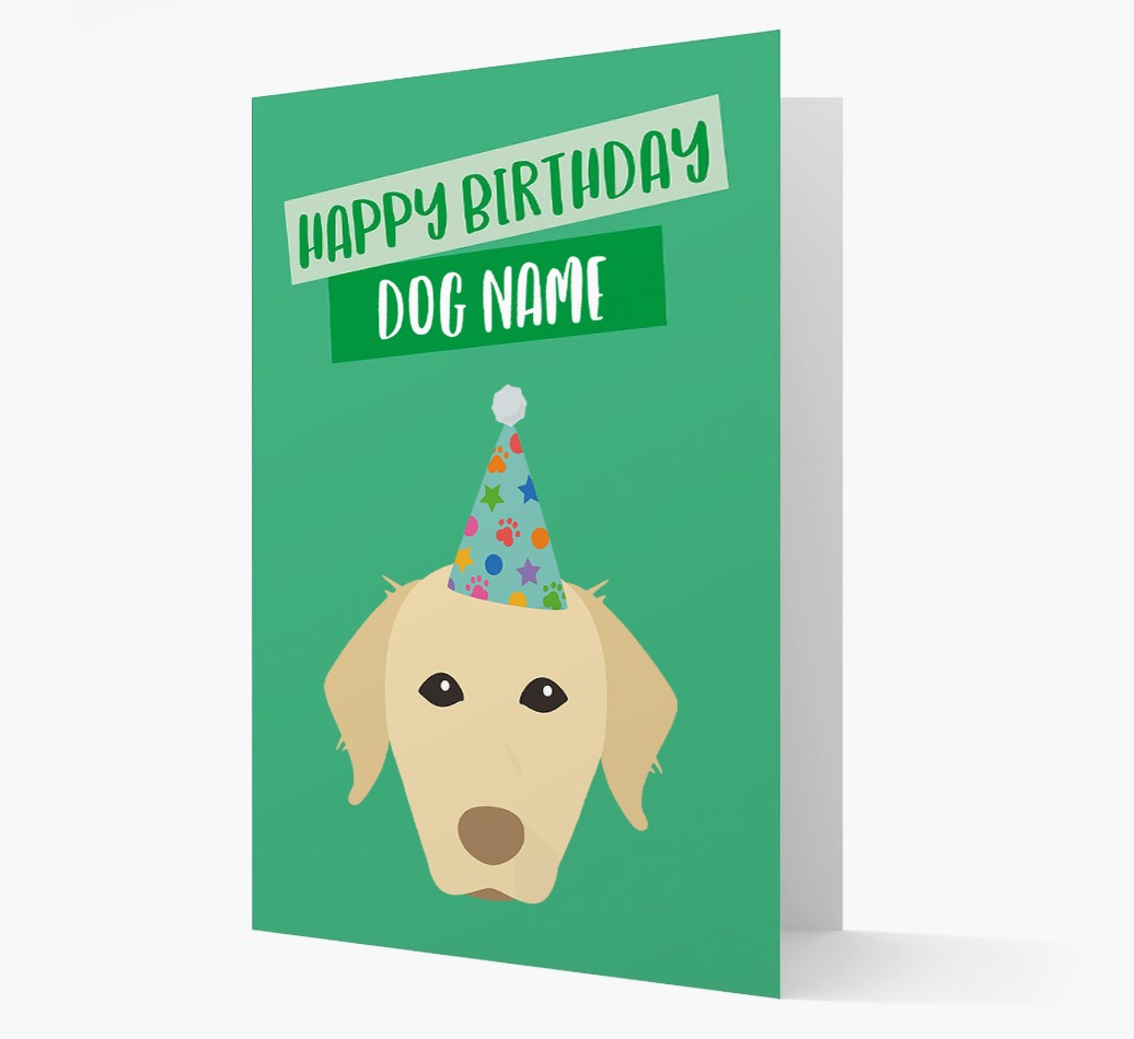 Personalised 'Happy Birthday {dogsName}' Card with {breedCommonName} Icon