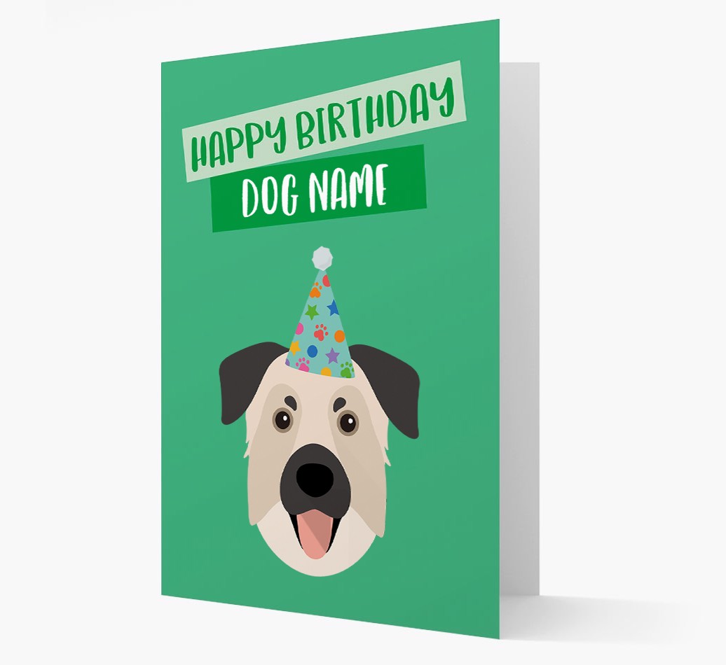 Personalised 'Happy Birthday {dogsName}' Card with {breedCommonName} Icon