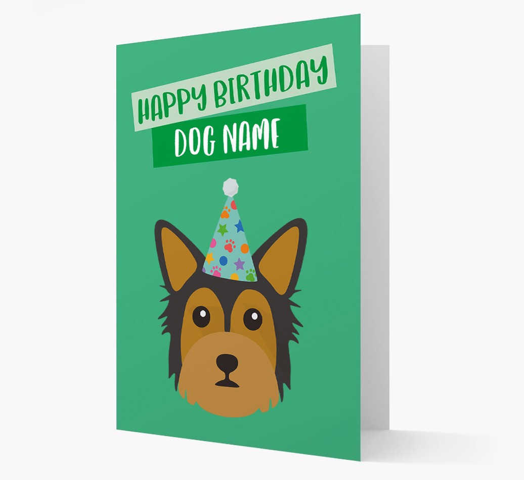 Personalised 'Happy Birthday {dogsName}' Card with {breedCommonName} Icon