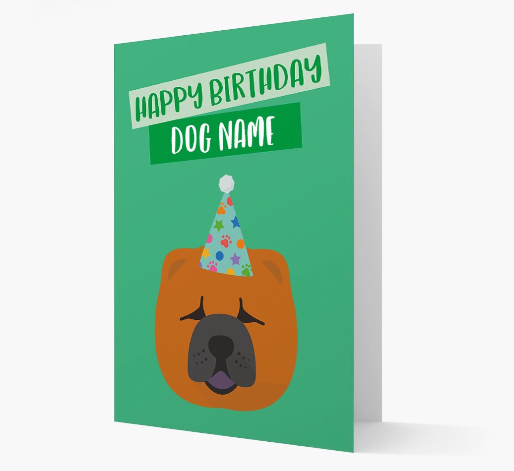 Personalised 'Happy Birthday {dogsName}' Card with {breedCommonName} Icon