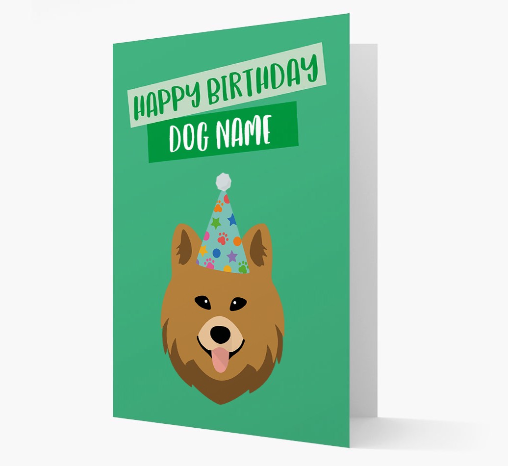 Personalised 'Happy Birthday {dogsName}' Card with {breedCommonName} Icon