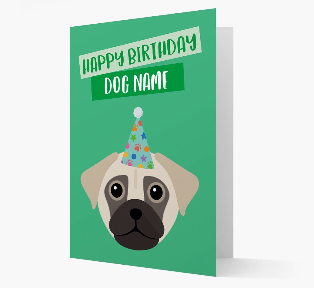 Personalised 'Happy Birthday {dogsName}' Card with {breedCommonName} Icon