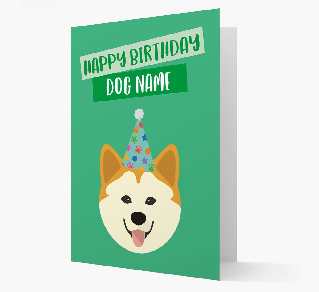 Personalised 'Happy Birthday {dogsName}' Card with {breedCommonName} Icon