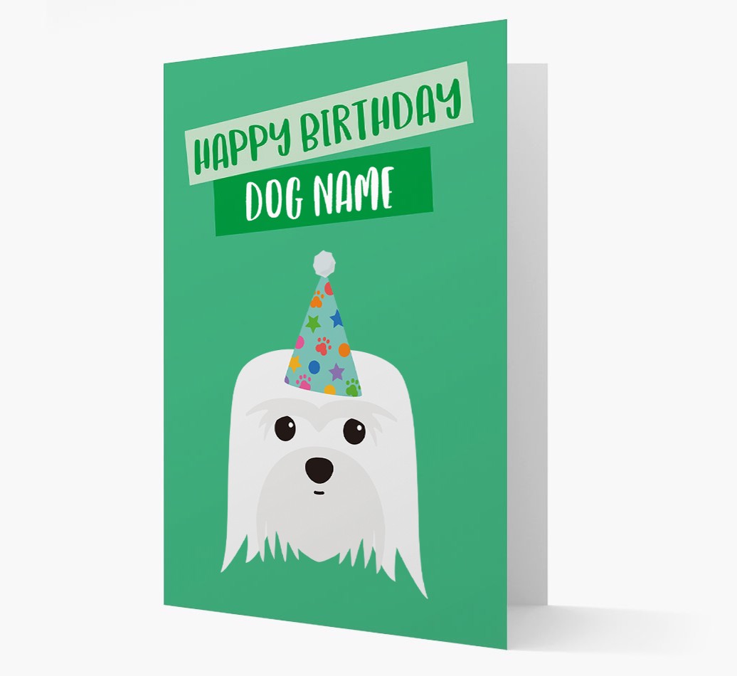 Personalised 'Happy Birthday {dogsName}' Card with {breedCommonName} Icon