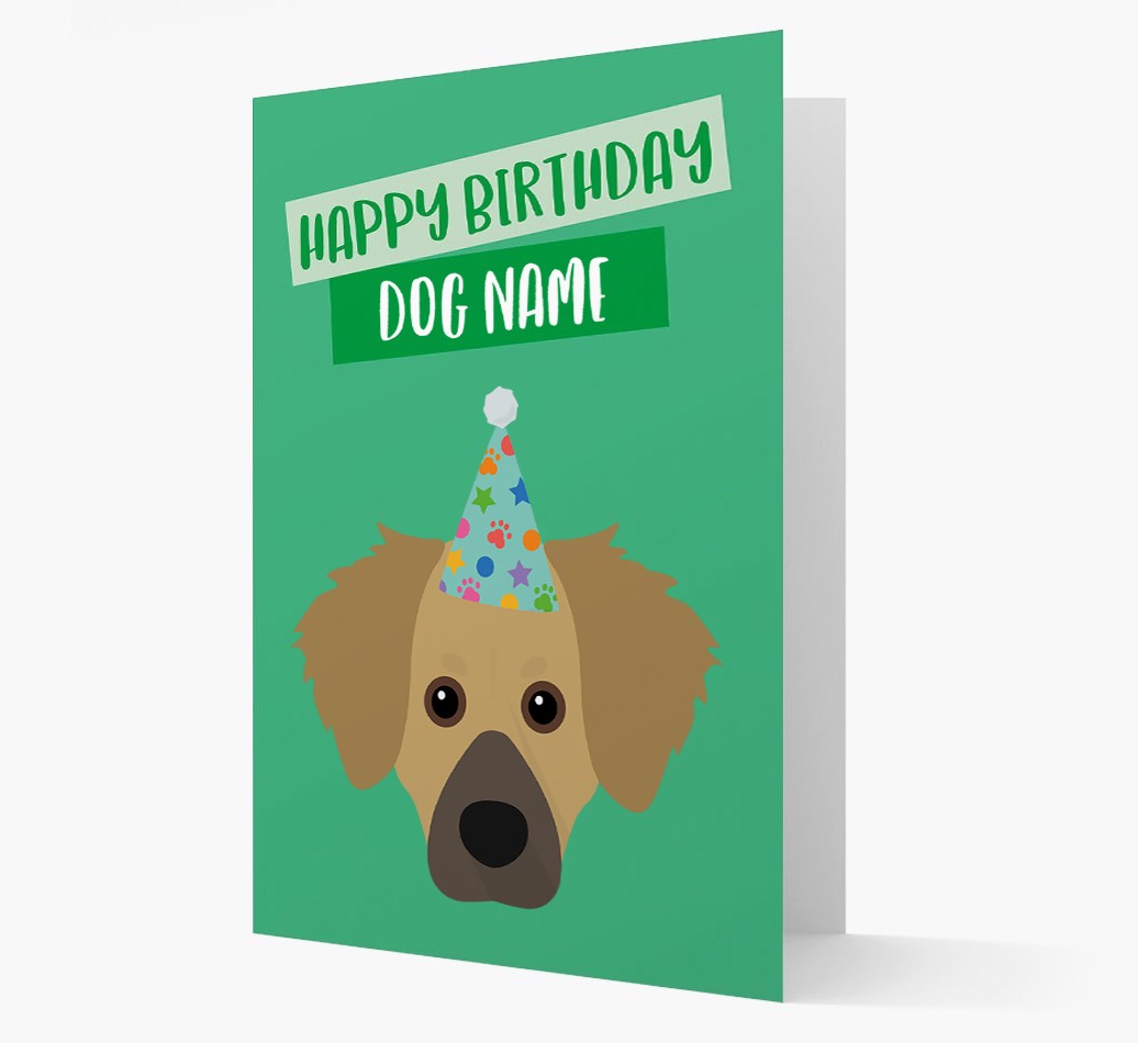 Personalised 'Happy Birthday {dogsName}' Card with {breedCommonName} Icon