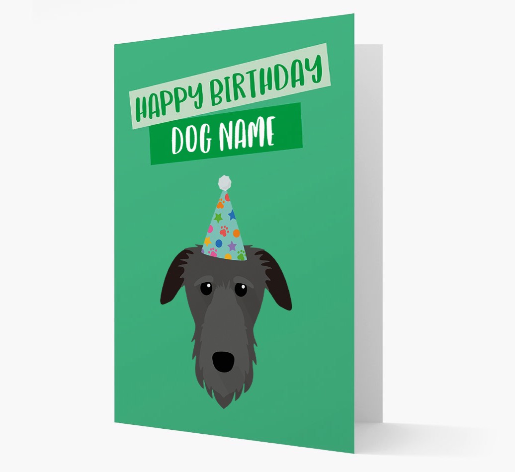 Personalised 'Happy Birthday {dogsName}' Card with {breedCommonName} Icon