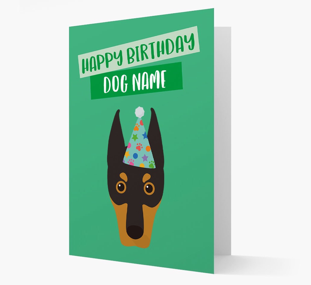 Personalised 'Happy Birthday {dogsName}' Card with {breedCommonName} Icon