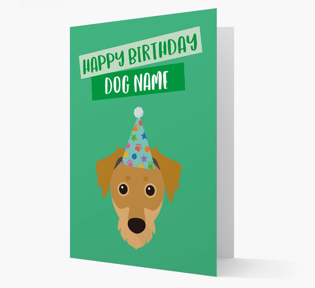 Personalised 'Happy Birthday {dogsName}' Card with {breedCommonName} Icon