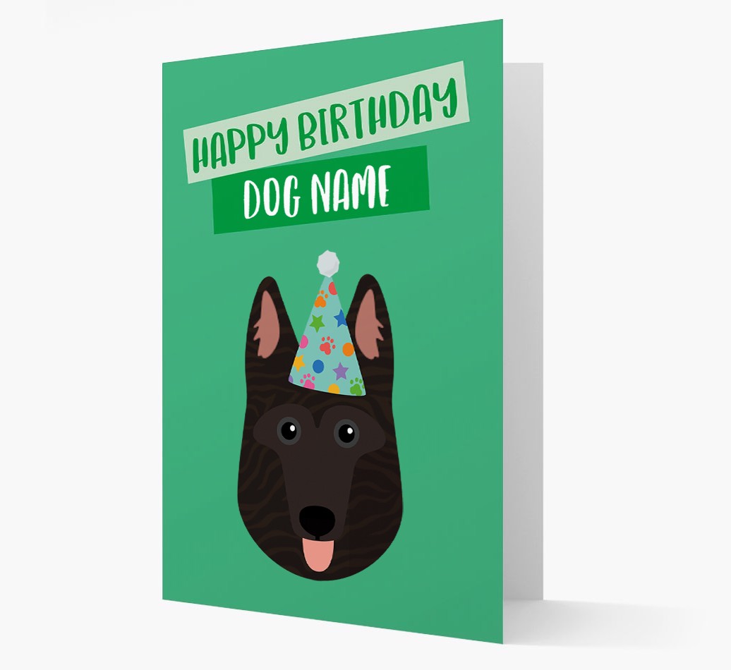 Personalised 'Happy Birthday {dogsName}' Card with {breedCommonName} Icon