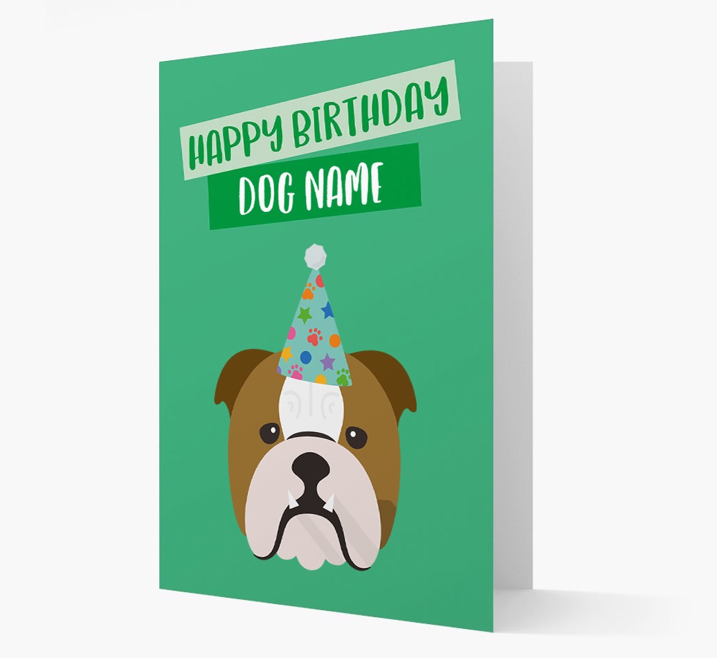 Personalised 'Happy Birthday {dogsName}' Card with {breedCommonName} Icon