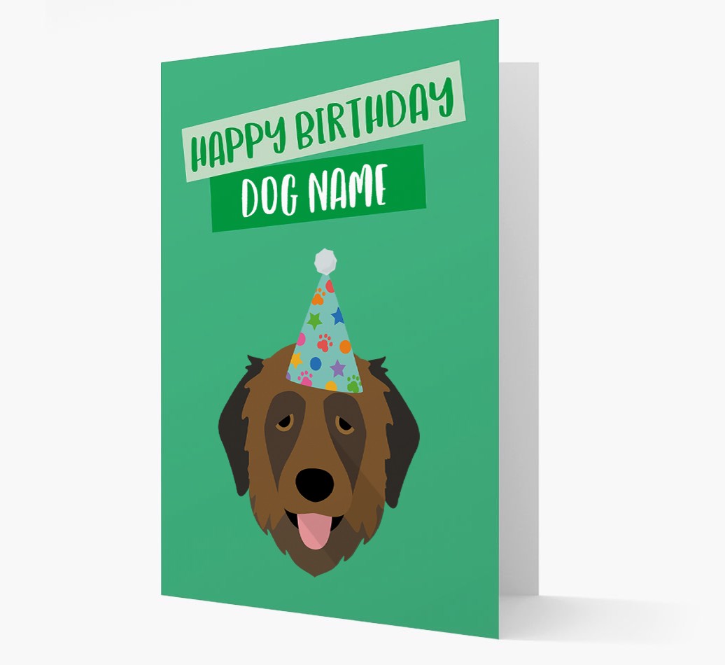 Personalised 'Happy Birthday {dogsName}' Card with {breedCommonName} Icon