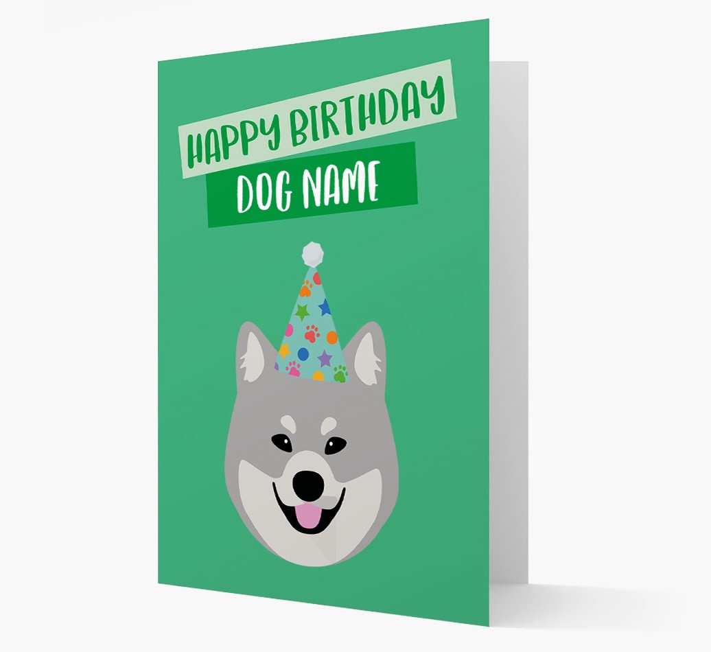 Personalised 'Happy Birthday {dogsName}' Card with {breedCommonName} Icon