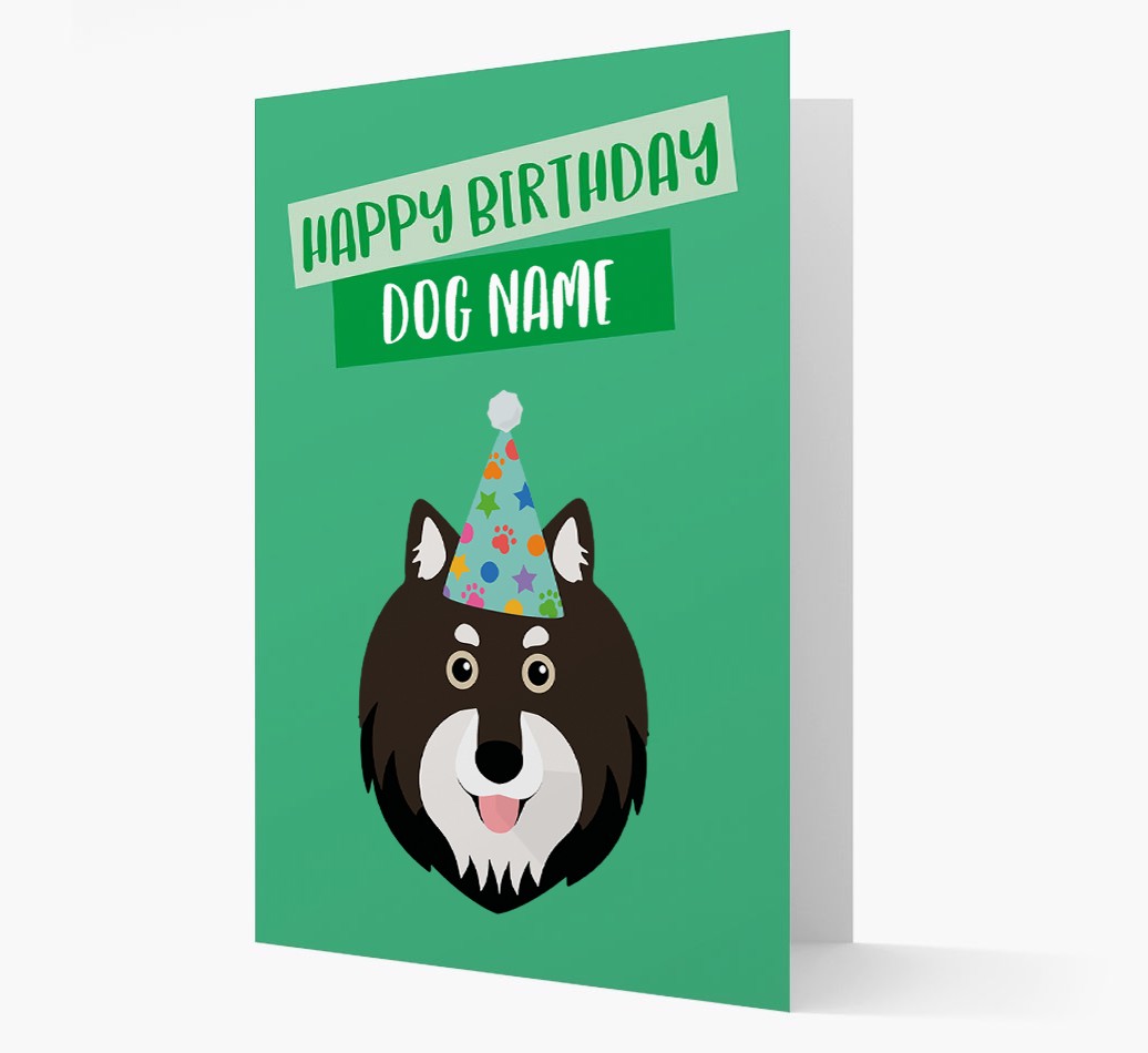 Personalised 'Happy Birthday {dogsName}' Card with {breedCommonName} Icon