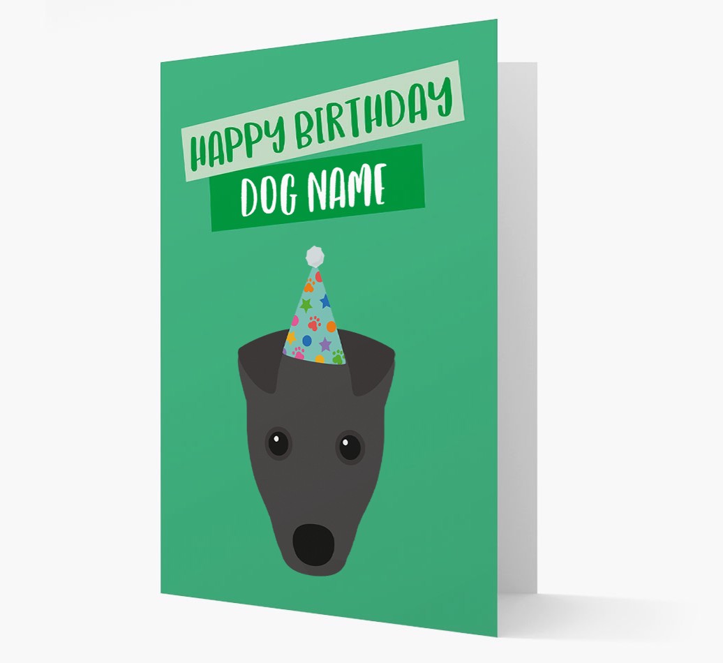 Personalised 'Happy Birthday {dogsName}' Card with {breedCommonName} Icon