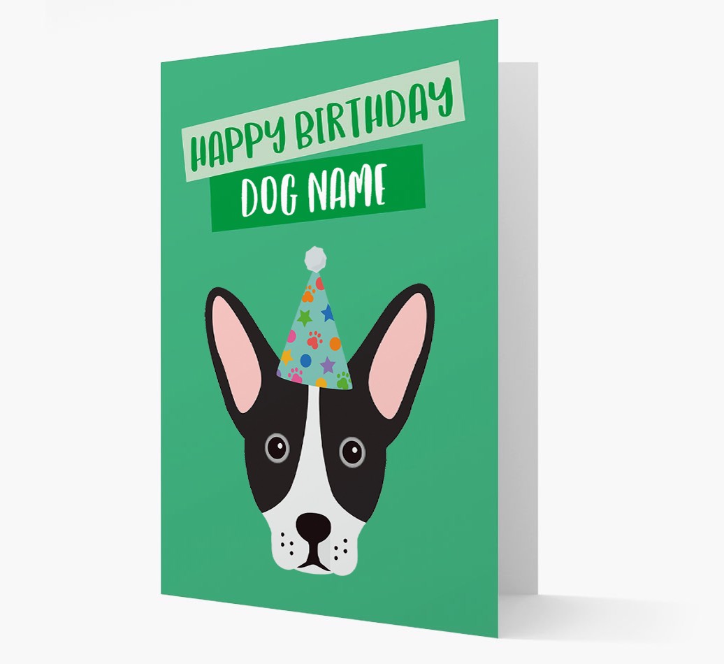 Personalised 'Happy Birthday {dogsName}' Card with {breedCommonName} Icon