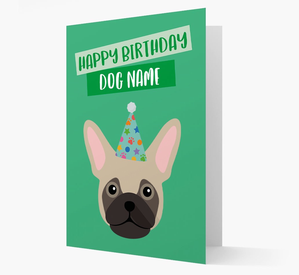 Personalised 'Happy Birthday {dogsName}' Card with {breedCommonName} Icon