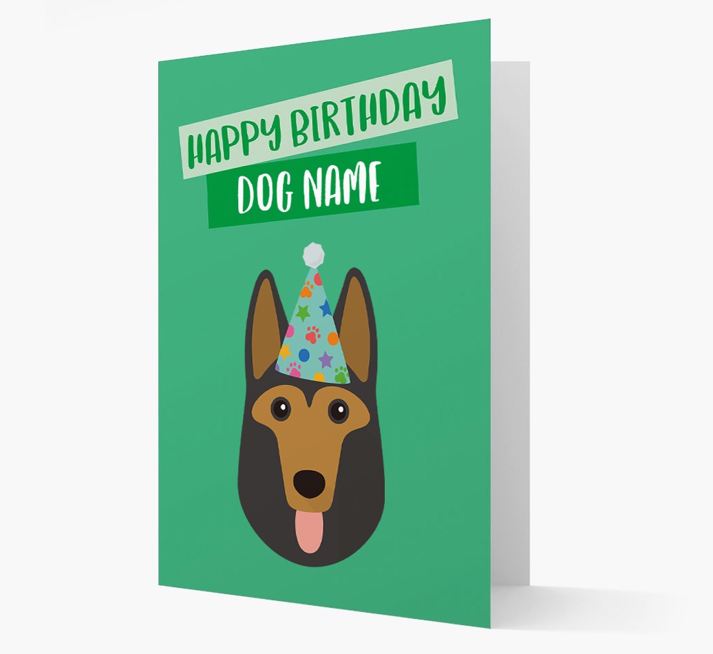 Personalised 'Happy Birthday {dogsName}' Card with {breedCommonName} Icon