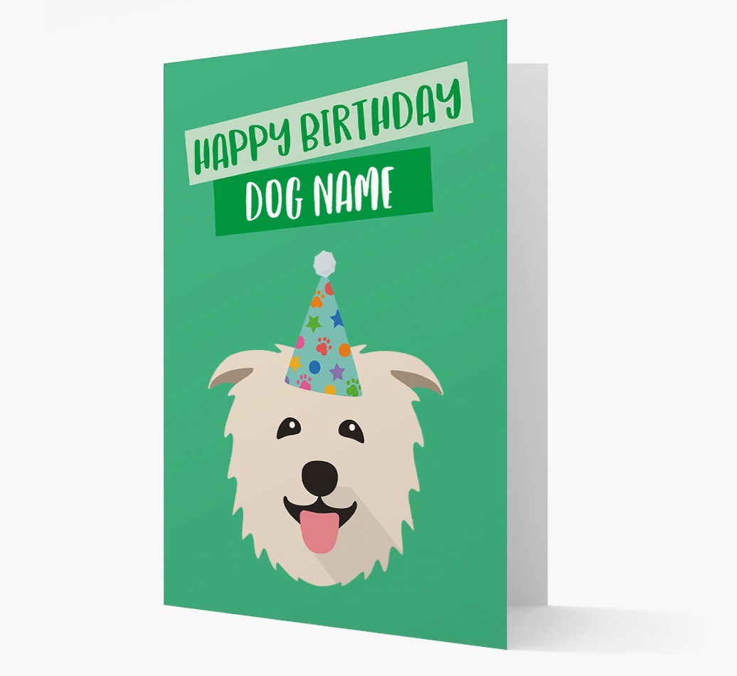 Personalised 'Happy Birthday {dogsName}' Card with {breedCommonName} Icon