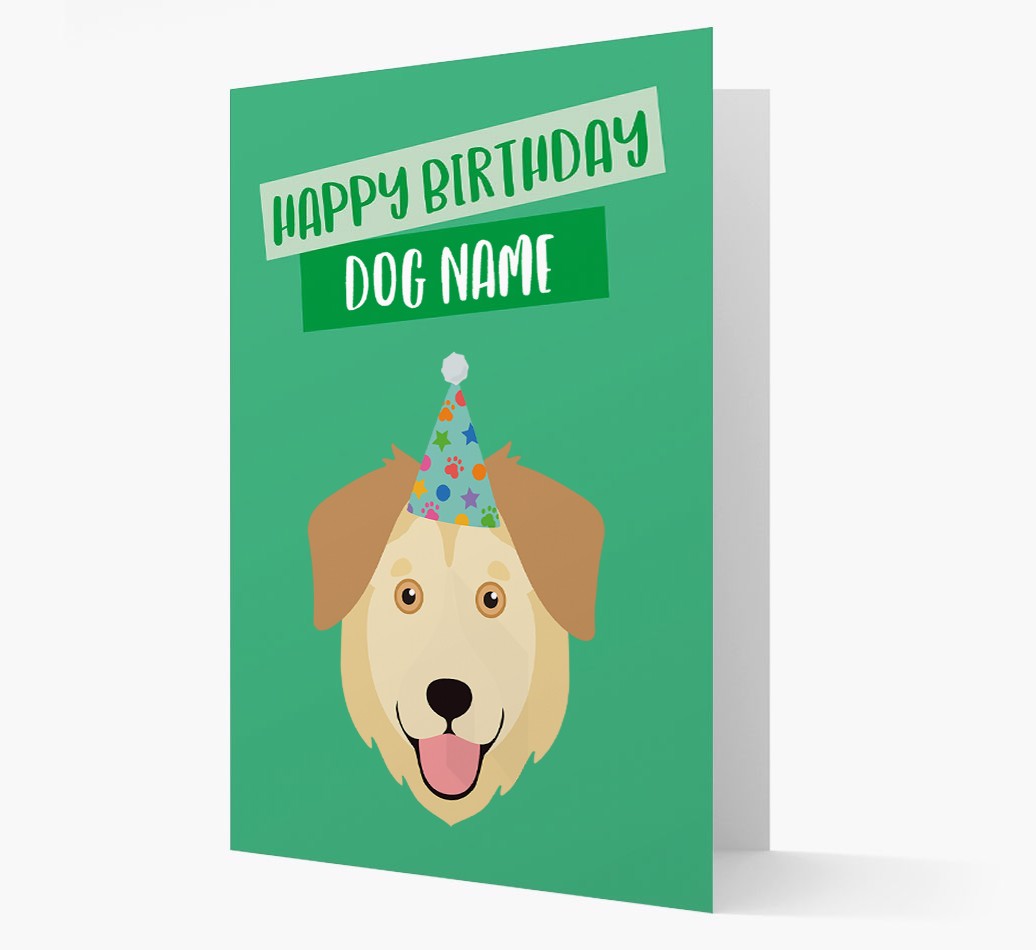 Personalised 'Happy Birthday {dogsName}' Card with {breedCommonName} Icon