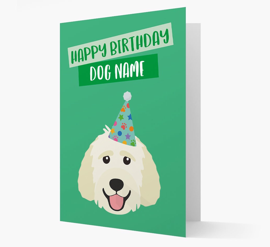 Personalised 'Happy Birthday {dogsName}' Card with {breedCommonName} Icon