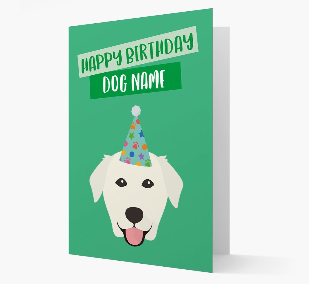 Personalised 'Happy Birthday {dogsName}' Card with {breedCommonName} Icon