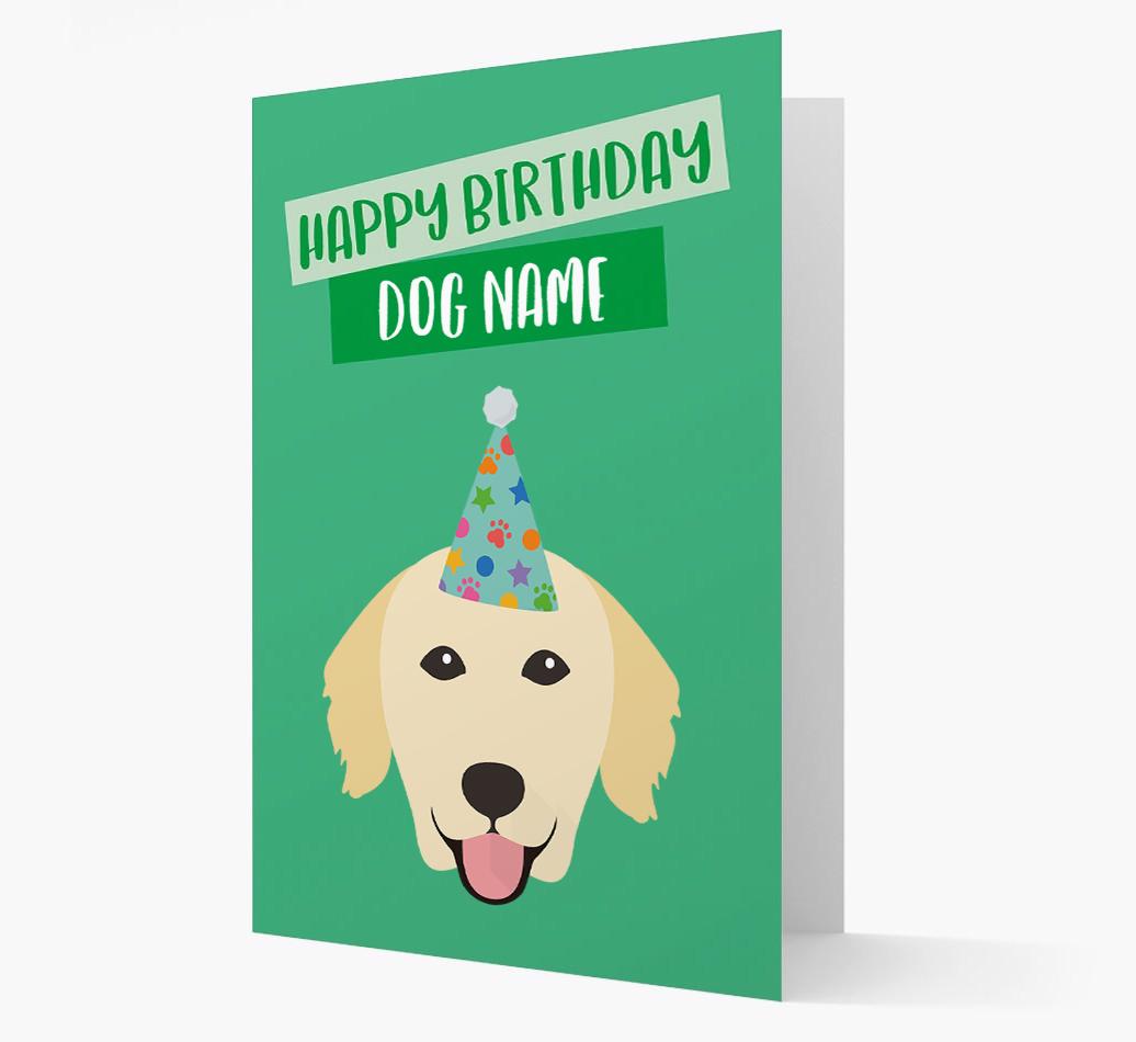 Personalized 'Happy Birthday {dogsName}' Card with {breedCommonName} Icon