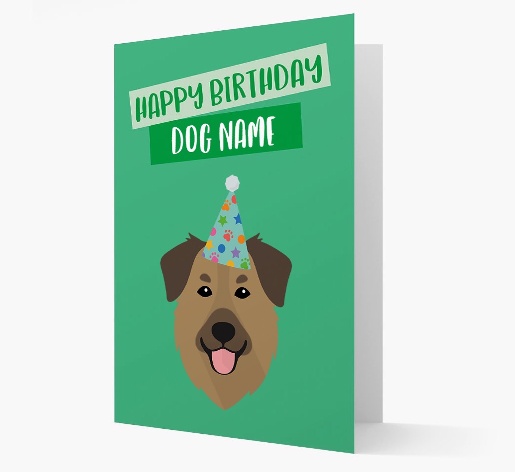 Personalised 'Happy Birthday {dogsName}' Card with {breedCommonName} Icon