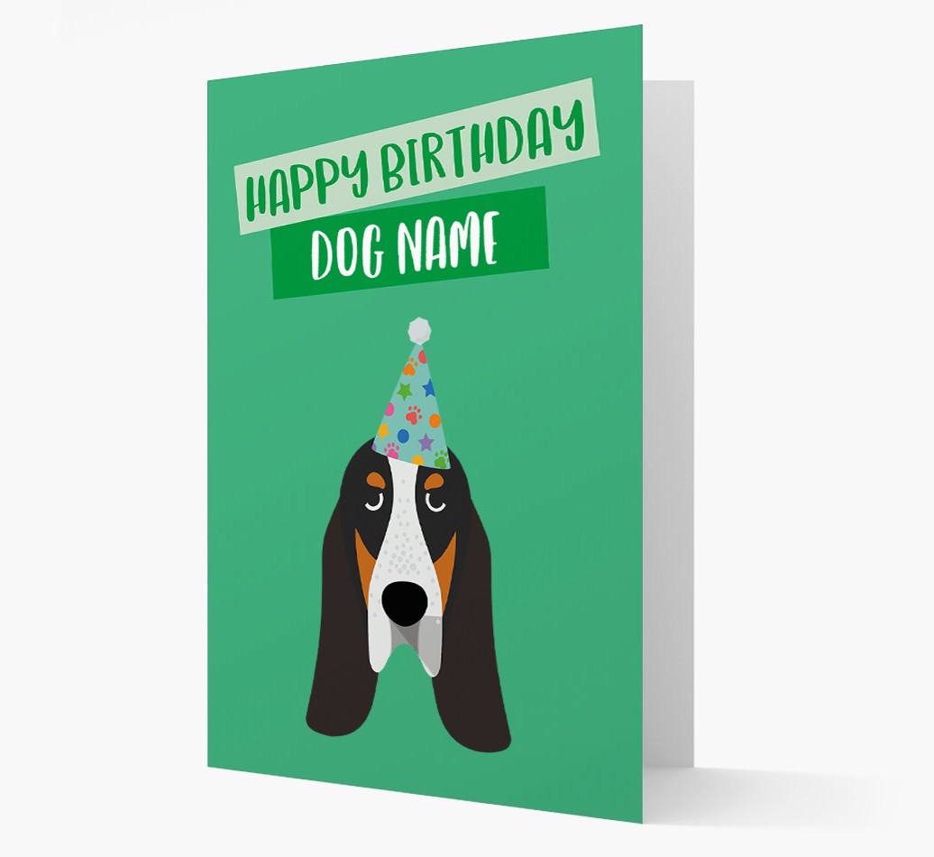 Personalised 'Happy Birthday {dogsName}' Card with {breedCommonName} Icon