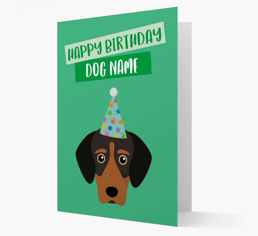 Personalised 'Happy Birthday {dogsName}' Card with {breedCommonName} Icon