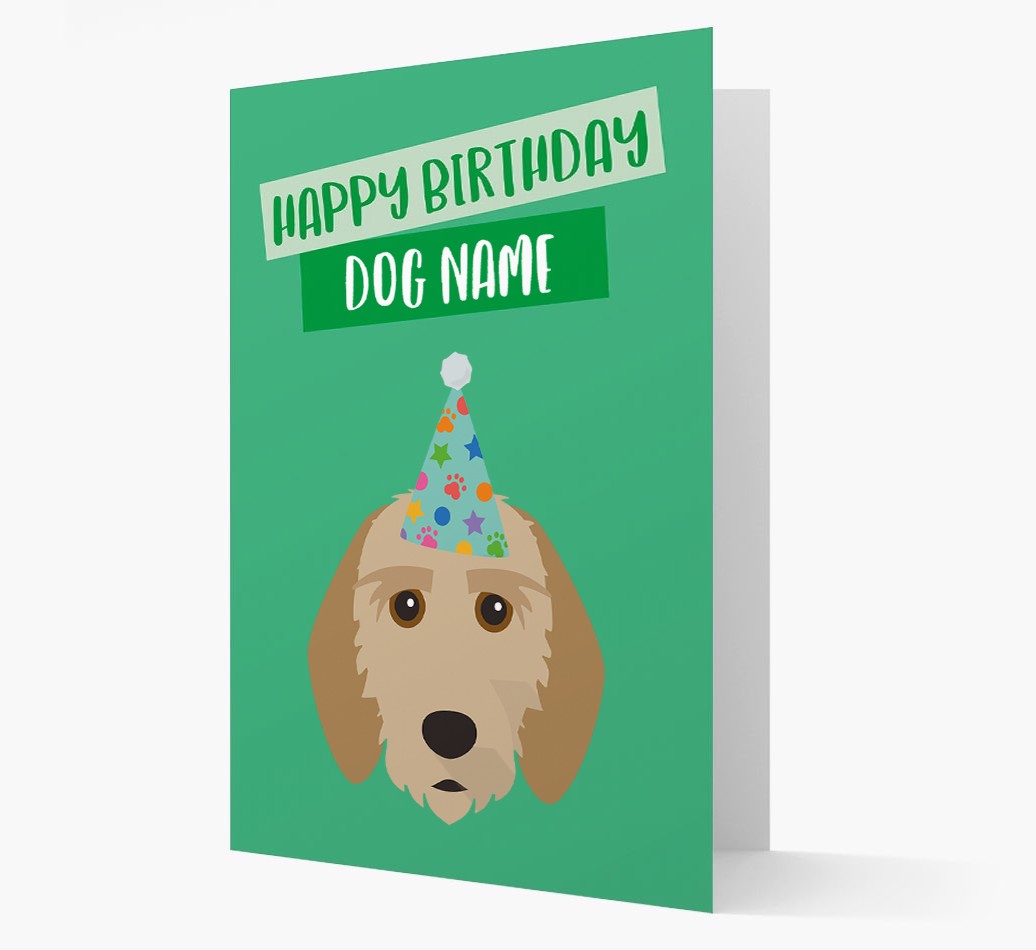 Personalised 'Happy Birthday {dogsName}' Card with {breedCommonName} Icon