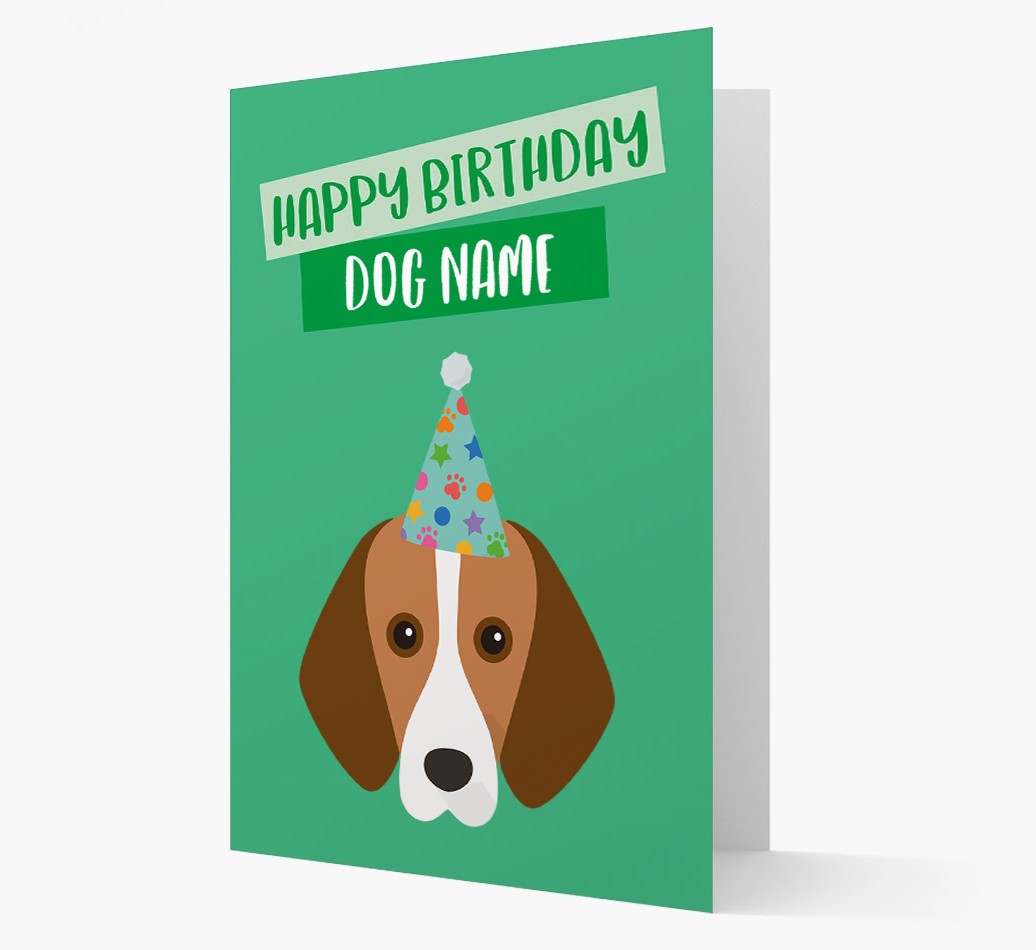 Personalised 'Happy Birthday {dogsName}' Card with {breedCommonName} Icon