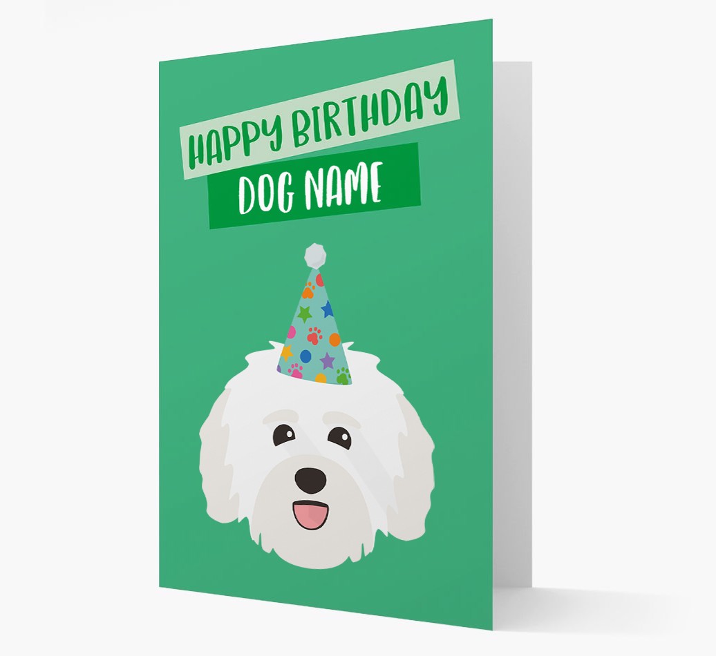 Personalised 'Happy Birthday {dogsName}' Card with {breedCommonName} Icon