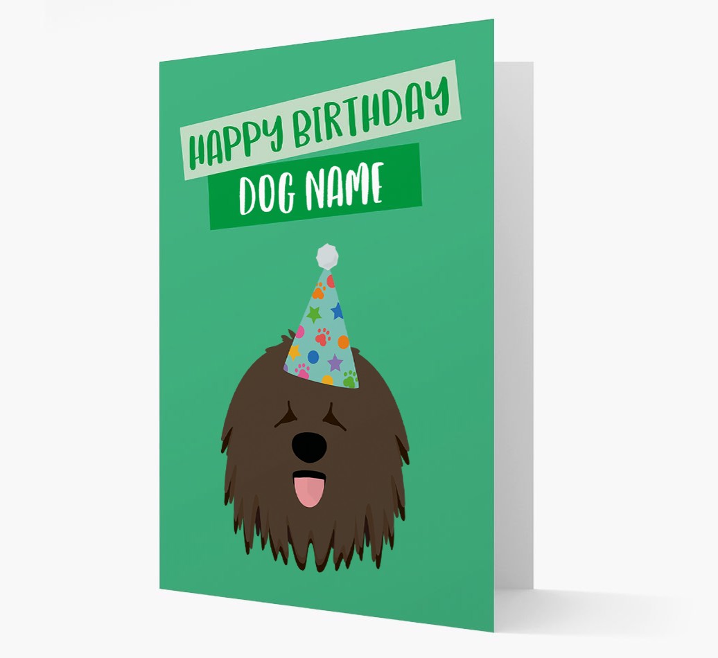 Personalised 'Happy Birthday {dogsName}' Card with {breedCommonName} Icon