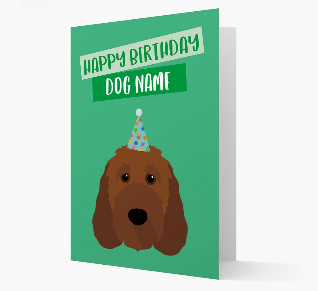 Personalised 'Happy Birthday {dogsName}' Card with {breedCommonName} Icon