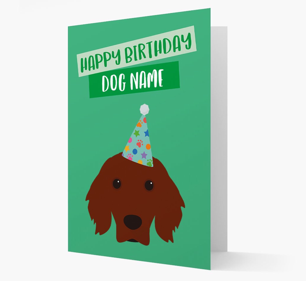 Personalised 'Happy Birthday {dogsName}' Card with {breedCommonName} Icon