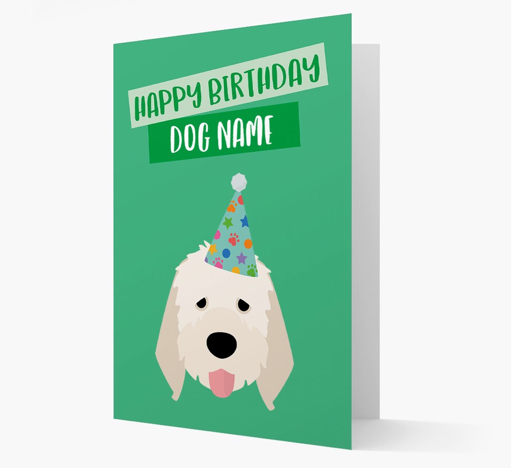 Personalised 'Happy Birthday {dogsName}' Card with {breedCommonName} Icon