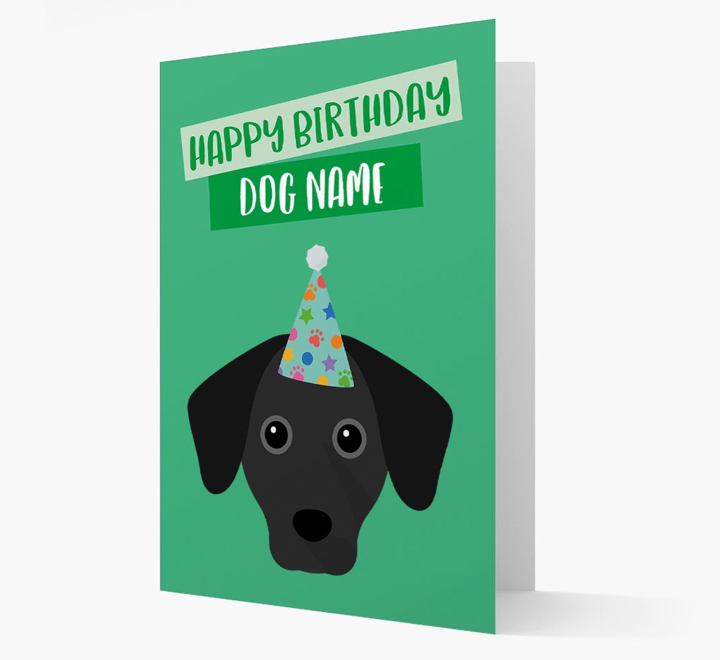 Personalised 'Happy Birthday {dogsName}' Card with {breedCommonName} Icon