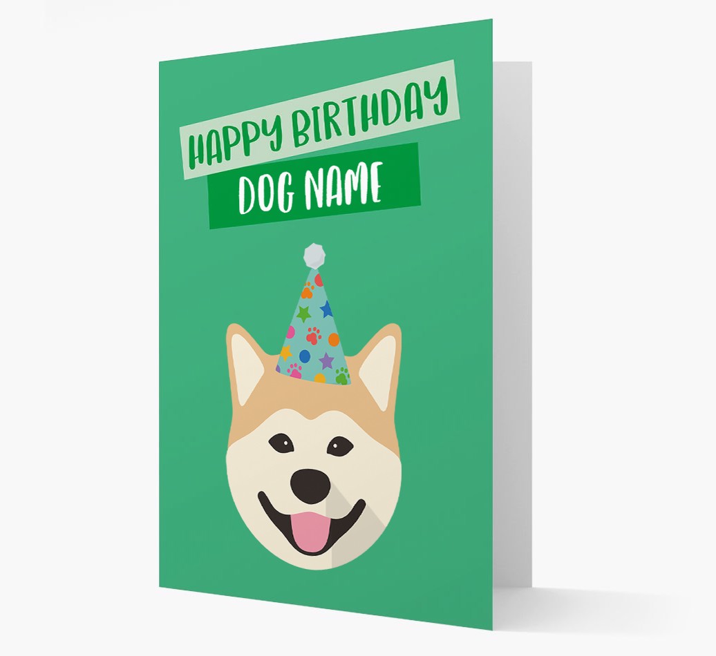 Personalised 'Happy Birthday {dogsName}' Card with {breedCommonName} Icon
