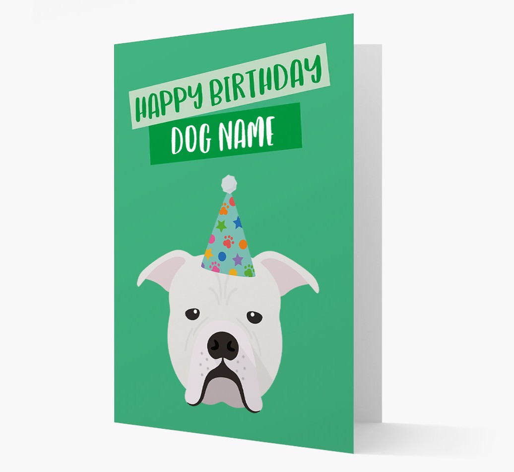 Personalised 'Happy Birthday {dogsName}' Card with {breedCommonName} Icon
