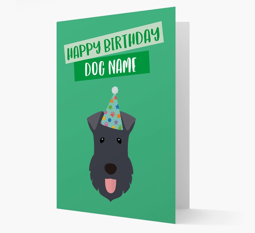 Personalised 'Happy Birthday {dogsName}' Card with {breedCommonName} Icon