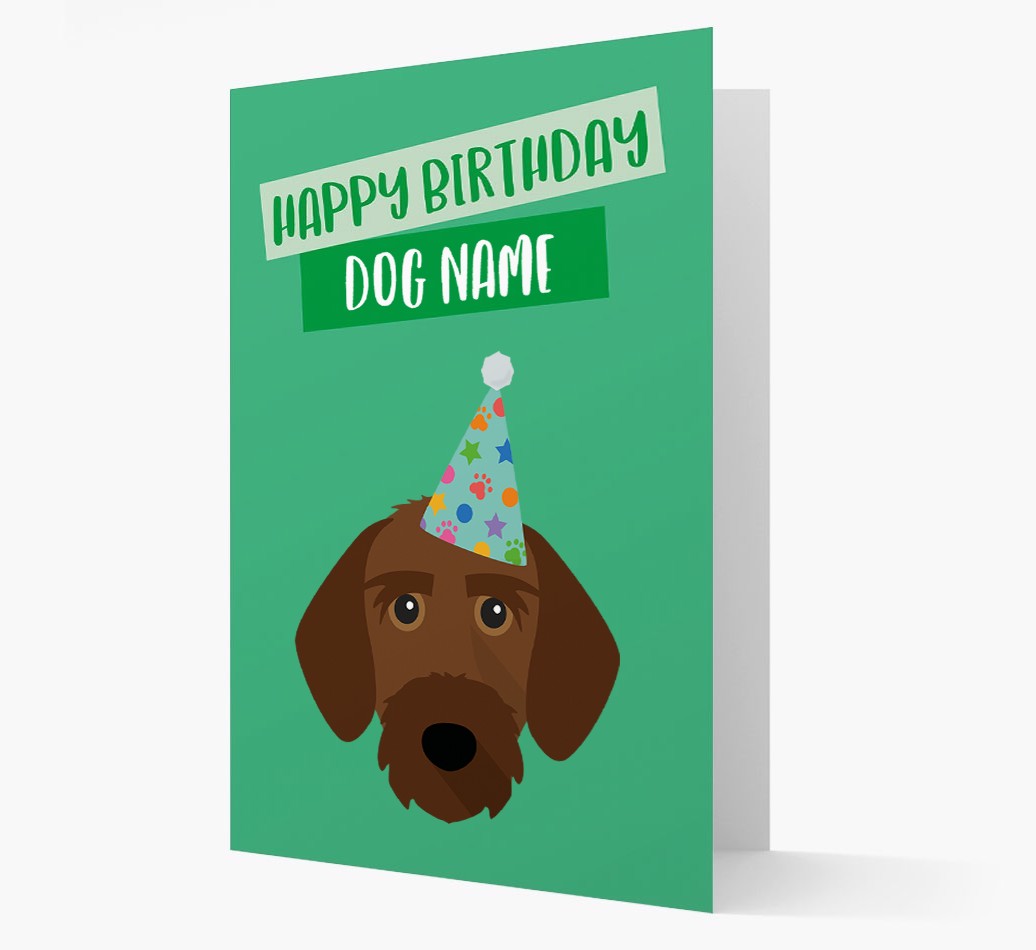 Personalised 'Happy Birthday {dogsName}' Card with {breedCommonName} Icon