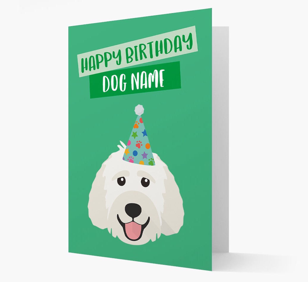 Personalised 'Happy Birthday {dogsName}' Card with {breedCommonName} Icon