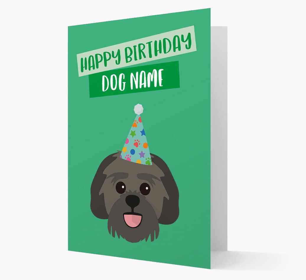 Personalised 'Happy Birthday {dogsName}' Card with {breedCommonName} Icon