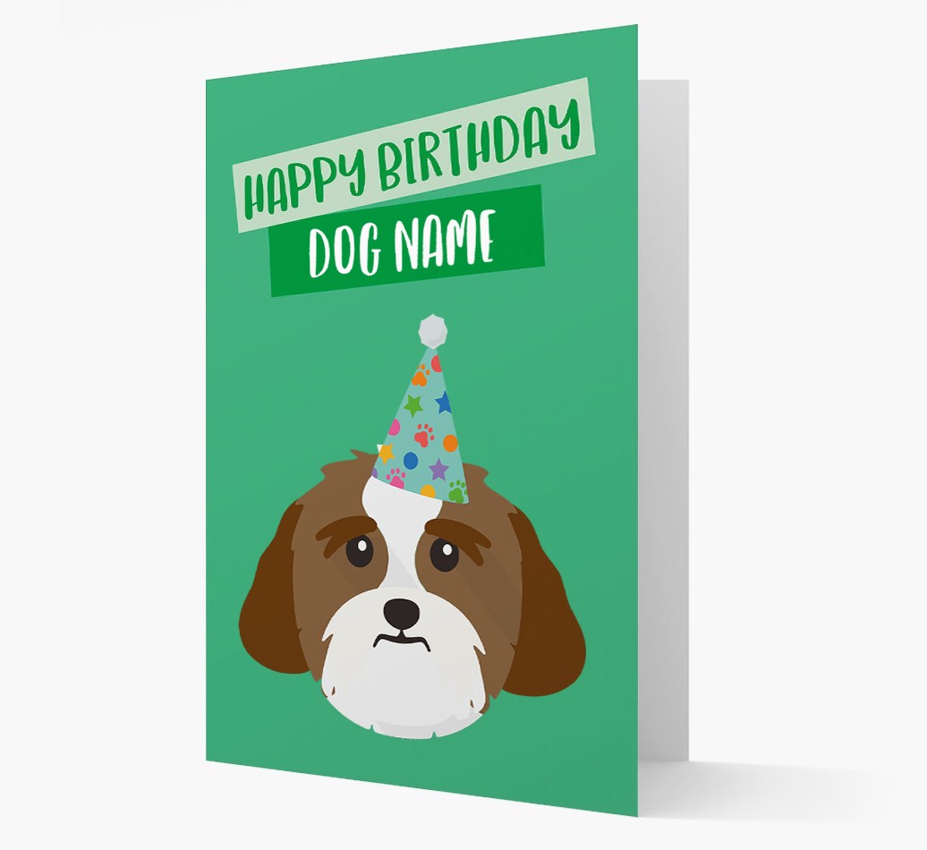 Personalised 'Happy Birthday {dogsName}' Card with {breedCommonName} Icon