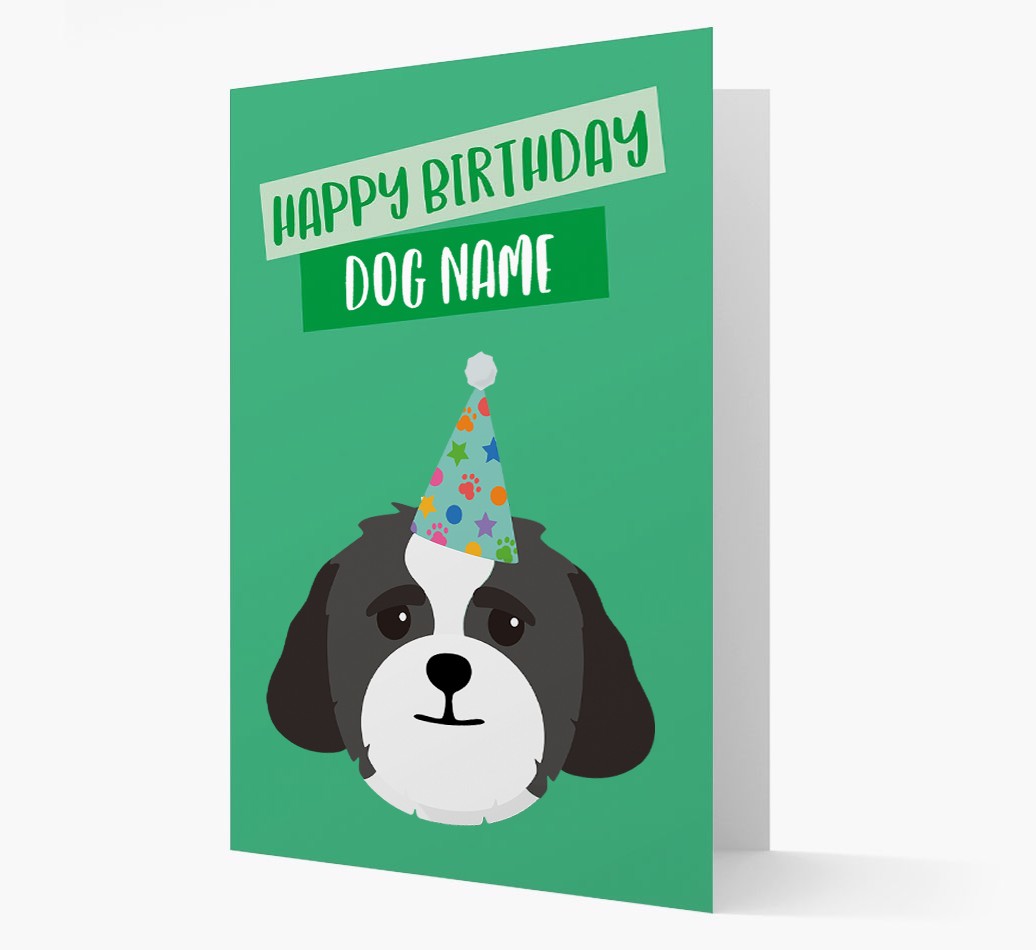 Personalised 'Happy Birthday {dogsName}' Card with {breedCommonName} Icon