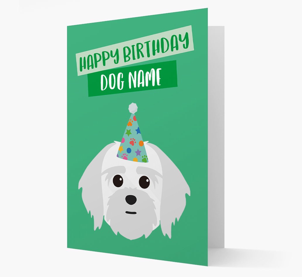 Personalised 'Happy Birthday {dogsName}' Card with {breedCommonName} Icon
