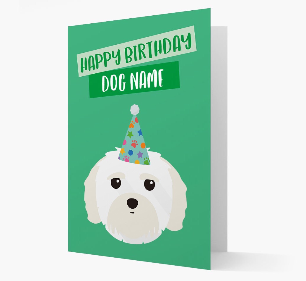 Personalised 'Happy Birthday {dogsName}' Card with {breedCommonName} Icon