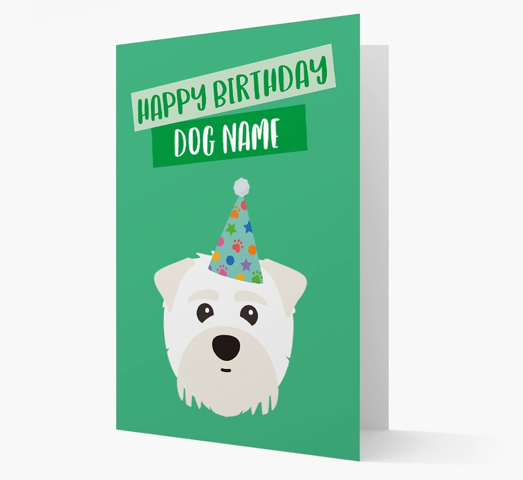 Personalised 'Happy Birthday {dogsName}' Card with {breedCommonName} Icon