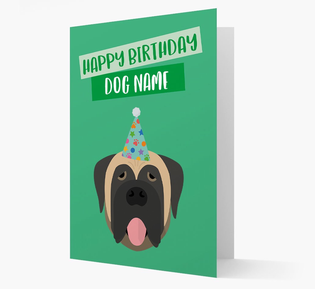 Personalised 'Happy Birthday {dogsName}' Card with {breedCommonName} Icon