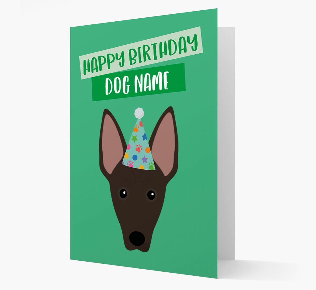 Personalised 'Happy Birthday {dogsName}' Card with {breedCommonName} Icon
